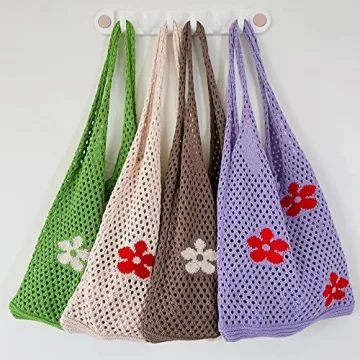 Crochet Tote Fairycore Hobo Bag for Women