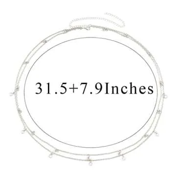 Wriidy Waist Chain Silver Layered Belly Chain Beach Body Jewelry Accessories for Women