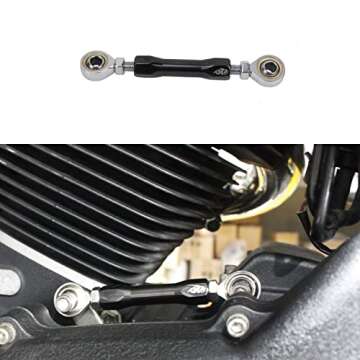 POWER JAMES Titanium Black Plated CNC Cut Shifter Mid Control Shift Lever Linkage Rod for Harley Dav...