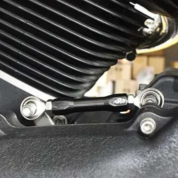 POWER JAMES Titanium Black Plated CNC Cut Shifter Mid Control Shift Lever Linkage Rod for Harley Davidson 84-2017 Dyna, 18-Later Street Bob, Softail Standard FXLR/FXLRS/FXLRST/FXRST