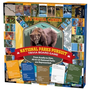 Funwares National Parks Pursuit Trivia Board Game - Fun Learning for All Ages