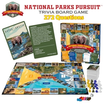 Funwares National Parks Pursuit Trivia Board Game for Families