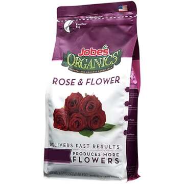 Jobe's Organics Granular Rose Fertilizer, Organic Plant Fertilizer for Roses, Hydrangea, Azalea, 4 l...