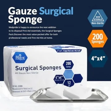 Medpride 4x4 Gauze Sponges 200 Count Extra Absorbent