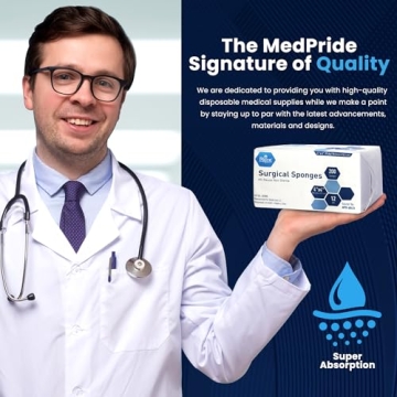 Medpride 4x4 Gauze Sponges 200 Count Extra Absorbent