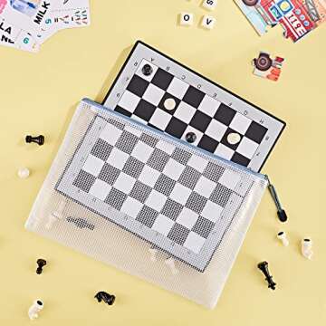 JARLINK 24pcs Mesh Zipper Pouches, A4/Letter Size Waterproof Zipper Bags, 6 Colors, Multipurpose Plastic Document Pouch for School Supplies, Office Supplies, Travel Storage, Puzzles Organize