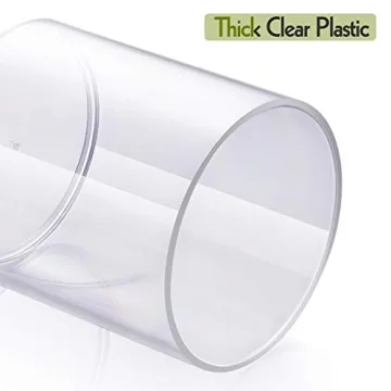 4 Pack Acrylic Qtip Holder Dispenser for Cotton Swabs, Balls, Pads, Floss Picks- Small Clear Plastic Canister Apothecary Jar Set, Bathroom Essentials Accessories Decor, Vanity Makeup Storage Organizer