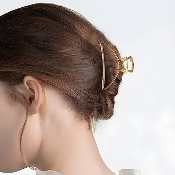 VinBee Metal Hair Clips for Women Hair Claw Clips Medium for Thick Hair 3 Pack (Silver + Gold + Rose Gold)