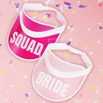 Pop Fizz Designs Bachelorette Squad Visors - Pink 12 Pack