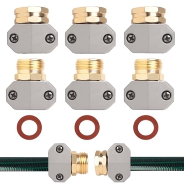 Hose Repair Kit - 3 Sets of Garden Hose Connectors with Zinc Clamps