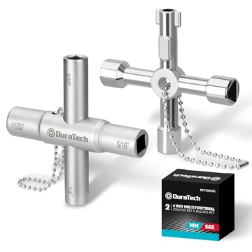 DURATECH 4 Way Sillcock Key Set, Utilities Key, Multi-functional Water Key, 2-Pack, for Valve, Fauce...