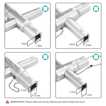 DURATECH 4 Way Sillcock Key Set for Home Repairs and Maintenance