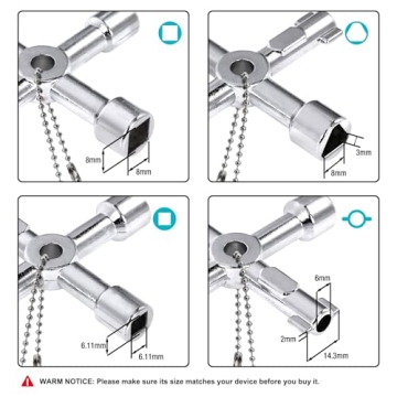 DURATECH 4 Way Sillcock Key Set for Home Repairs and Maintenance