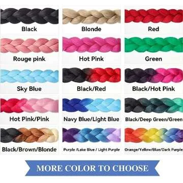 HAIRCUBE Ombre Braiding Hair 24 Inch 3 Packs Pre Stretched Box Braids Colorful Twist Braiding Hair Extensions Synthetic Crochet Braiding (Black/Hot Pink)