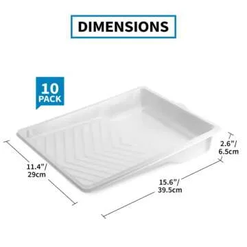 Precision Defined Paint Tray Liner Set 9-Inch, Supreme Paint Roller Trays with Deep Paint Pockets and Textured Ridge, Paint Pan Liners, Heavy Duty Plastic Disposable Paint Tray Liners (10-Pack)