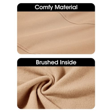 Fisoew Women's Zip Up Sweatshirt Long Sleeve Stand Neck Drawstring Waist Warm No Hood Sweatshirt Khaki