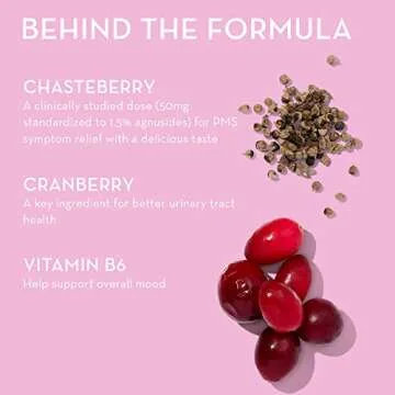 HUM Nutrition SOS PMS Gummies, Helps Relieve PMS Symptoms, Bloating Relief, Mood Swings, Hormonal Balance with Chasteberry Vitex PMS Gummies (60-Count)