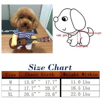 NACOCO Pet Guitar Costume Dog Costumes Cat Halloween Christmas Cosplay Party Funny Outfit Clothes (L)
