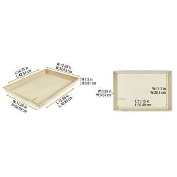 PacknWood 210 Heavy Duty Wooden Tray - Noah15 Heavy Duty Wooden Tray - Biodegradable Serving Wood Table Trays - Long Wood Tray for Snacks - 17” x 13” x 1.5” - 10 pcs