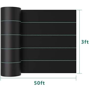 Land Guard Garden Weed Barrier Fabric - High Density Woven Landscape Fabric - Premium Heavy Duty Wee...