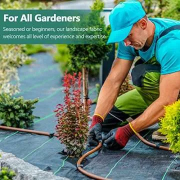 Land Guard Garden Weed Barrier Fabric - High Density Woven Landscape Fabric - Premium Heavy Duty Weed Mat Fabric - Weed Blocker Fabric - Suitable for Landscaping(3ft×50ft…