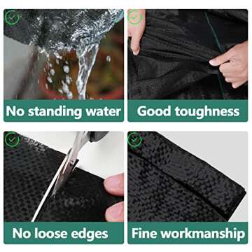 Land Guard Garden Weed Barrier Fabric - High Density Woven Landscape Fabric - Premium Heavy Duty Weed Mat Fabric - Weed Blocker Fabric - Suitable for Landscaping(3ft×50ft…