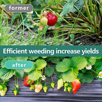 Land Guard Garden Weed Barrier Fabric - High Density Woven Landscape Fabric - Premium Heavy Duty Weed Mat Fabric - Weed Blocker Fabric - Suitable for Landscaping(3ft×50ft…