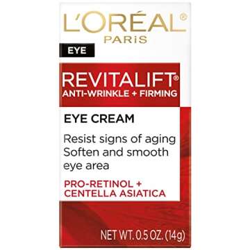 L'Oreal Paris Skincare Revitalift Anti-Wrinkle and Firming Eye Cream with Pro Retinol, Treatment to ...