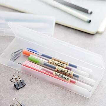 KUQQI 6 Pack Clear Plastic Pencil Case for All Supplies
