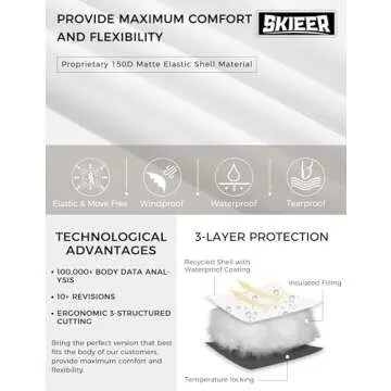 Skieer Men's Waterproof Ski Jacket for Winter Activities