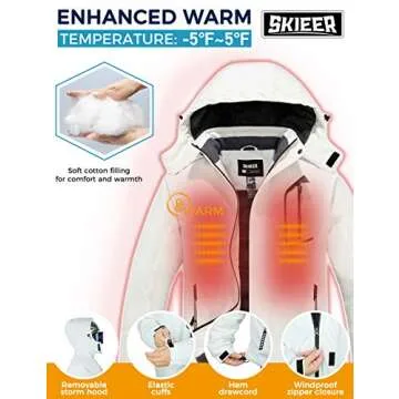Skieer Men's Waterproof Ski Jacket for Winter Activities