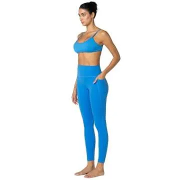 Sunzfly Hidden Butt Scrunch Workout Leggings with Pockets for Women, High Waisted Gym Yoga Pants with Tummy Control 25" Classic Blue X-Small