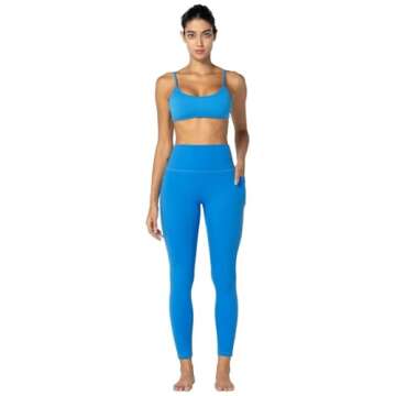 Sunzfly Hidden Butt Scrunch Workout Leggings with Pockets for Women, High Waisted Gym Yoga Pants with Tummy Control 25" Classic Blue X-Small