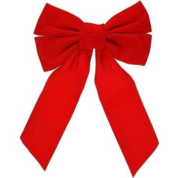 Celebrate A Holiday Red Velvet Christmas Wreath Bow, Set of 10 - Dimensions of 9" W X 13" L - Great ...