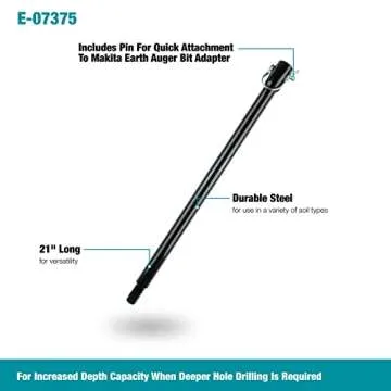 Makita E-07375 Earth Auger Drill Bit 21 Inch Extension Bar