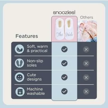 Snoozies Pairable Slipper Socks - Funny House Slippers for Women, Non-Slip Fuzzy Slipper Socks - The Bride - Medium