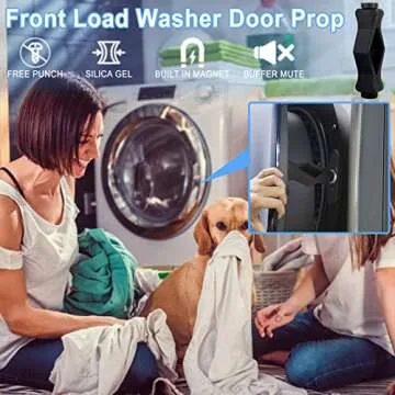 Front Load Washer Door Prop, Washing Machine Door Prop Open, Washer Door Prop, Washer Door Holder, Flexible Single Port Washer Door Stopper Keeps Dry for Most Washing Machines(black)