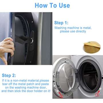 Front Load Washer Door Prop, Washing Machine Door Prop Open, Washer Door Prop, Washer Door Holder, Flexible Single Port Washer Door Stopper Keeps Dry for Most Washing Machines(black)