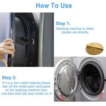 Front Load Washer Door Prop, Washing Machine Door Prop Open, Washer Door Prop, Washer Door Holder, Flexible Single Port Washer Door Stopper Keeps Dry for Most Washing Machines(black)