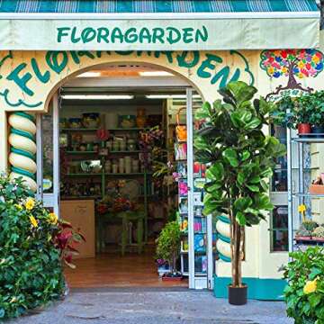 Goplus Fake Fiddle Leaf Fig Tree, 6FT Tall Artificial Tree Greenery Plants in Pots, Decorative Faux Trees for Indoor Home Office