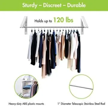 QuikCLOSET Foldable Wall Mounted Clothes Drying Rack