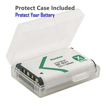 Kastar 4-Pack NP-BX1 Battery and LTD2 USB Charger Replacement for Sony Vlog Camera ZV-1, Cyber-Shot ...