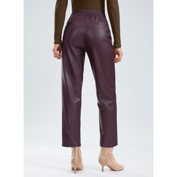 SANTINY Women's High Waisted Faux Leather Pants Online