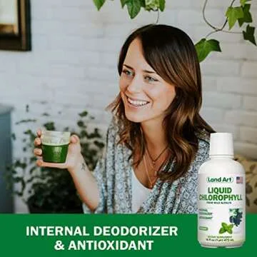 Liquid Chlorophyll Mint Flavored – Cold Extracted from Wild Non-GMO Alfalfa - Alkaline - Natural Body Deodorant – Antioxidant - 16 fl oz