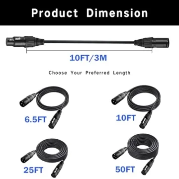 BAINESS 10ft Flexible DMX Cable for Stage Lighting