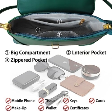 Cuiab Vintage Green Shoulder Bag for Daily Style