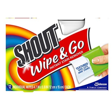Shout Wipe & Go Stain Wipes - 12Ct Portable Packs