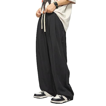 Stylish Floerns Men's Drawstring Wide Leg Pants for Comfort
