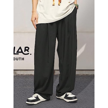 Stylish Floerns Men's Drawstring Wide Leg Pants for Comfort