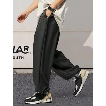 Stylish Floerns Men's Drawstring Wide Leg Pants for Comfort